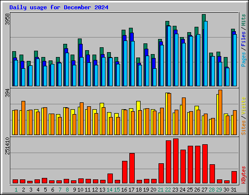 Daily usage for December 2024