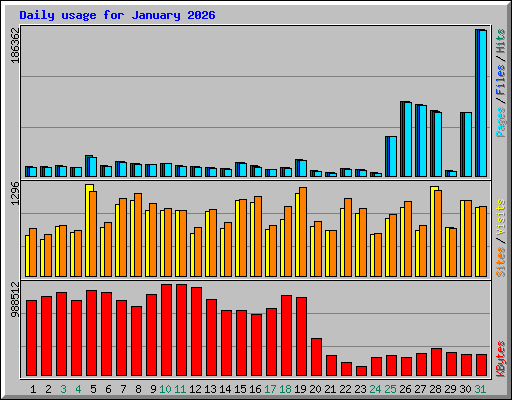 Daily usage for January 2026